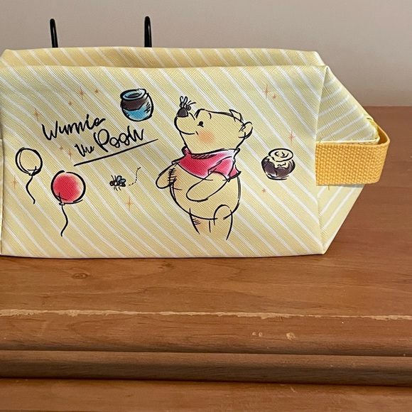 Winnie the Pooh yellow vinyl make up bag graphic new measure approximately - Picture 2 of 5